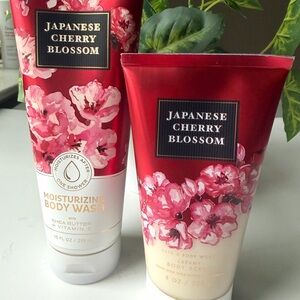 Japanese Cherry Blossom Moisturizing Body Wash and Creamy Body Scrub Set